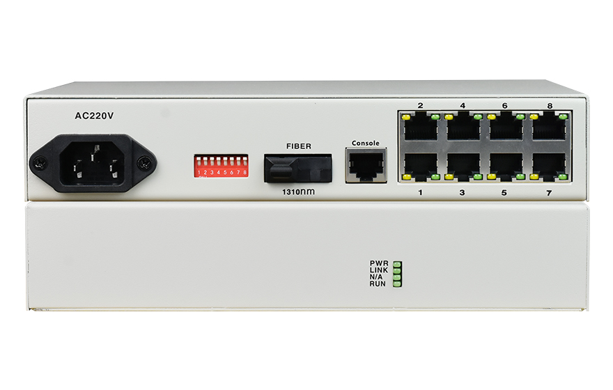 乐鱼app官网科技-8路百兆以太可配置VLAN型光纤收发器